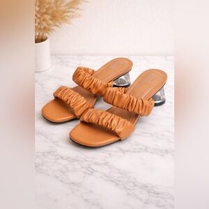Tan/Camel Ruffled Women's Sandals
